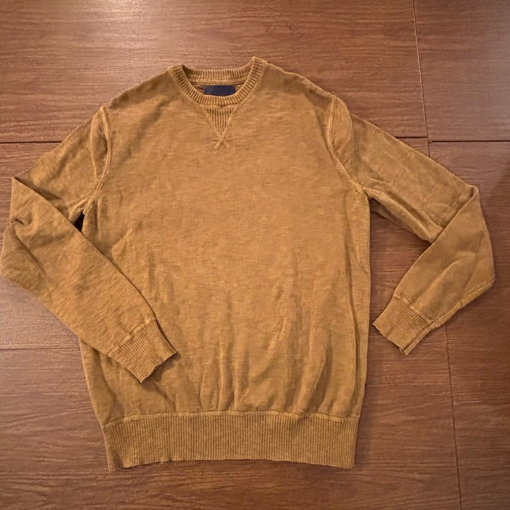Men’s American Eagle brown/gold transitional crewneck sweater. Medium-EUC